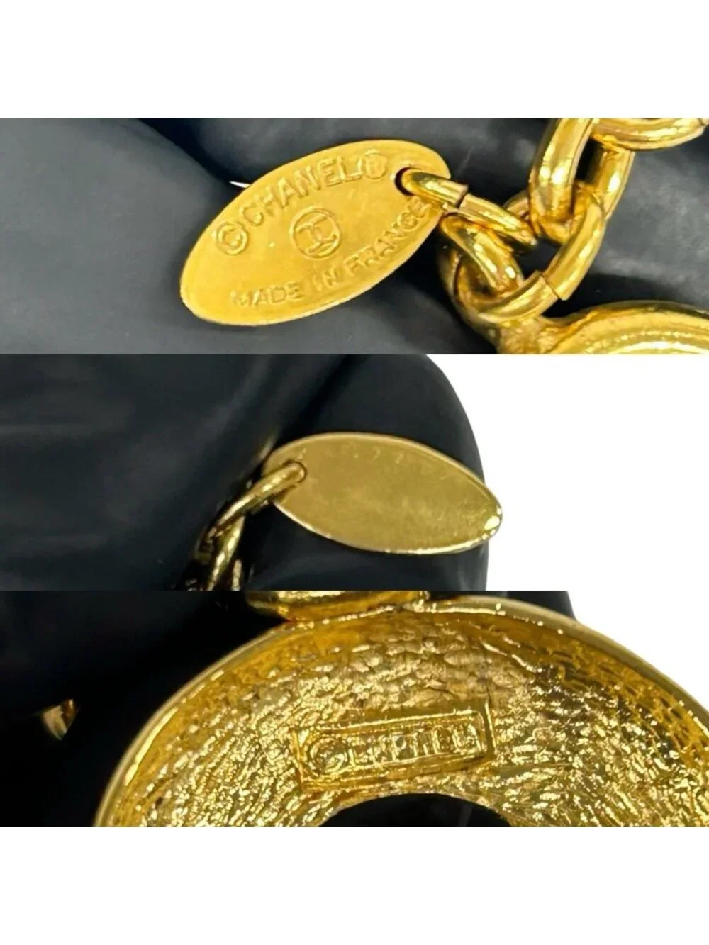 Chanel Vintage CC Logo Motif Chain Pendant Gold